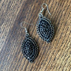 Elegant Black and Silver Earrings